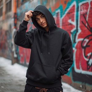 เสื้อฮู้ดสตรีทแวร์ แฟชั่นแนวอเมริกัน ผ้าฝ้ายฟลีซ แบบสวมหัว พร้อมบริการรับผลิตแบบ OEM ODM - Product Image 6