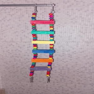 Durable Eco-friendly 74x10cm <b>Wood</b> Bird Toys Parrot Ladder Swing Training <b>Rainbow</b> Bridge for Grey African Parakeets Indoor - Product Image 2