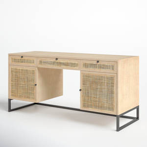 Escritorio ejecutivo con organizador de cajones y escritorio con base metálica - Product Image 5