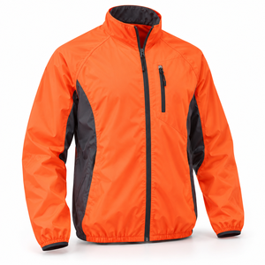Veste Anorak Coupe-Vent Légère Orange Néon Unisexe pour Activités de Plein Air, Imperméable, Respirante, Idéale pour le Sport et le Travail, avec Étiquette - Product Image 2