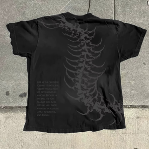 Men Vintage Washed Skeleton Print Oversized T-Shirt Custom Streetwear <b>Y2K</b> Eco-Friendly Breathable Lightweight Casual <b>Top</b> Baggy - Product Image 5