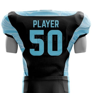 Conjunto de uniforme de fútbol americano personalizado con tela de malla transpirable camisetas de equipo personalizadas pantalones de manga corta - Product Image 4