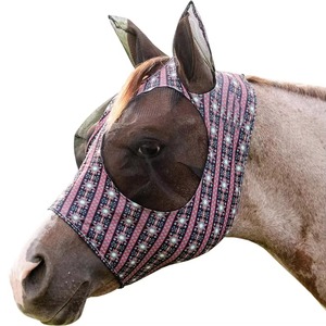 Máscara antimoscas de alta calidad para caballos, cubierta de verano para equinos, tela de malla con protección nasal, equipo anti-mosquitos para caballos - Product Image 1