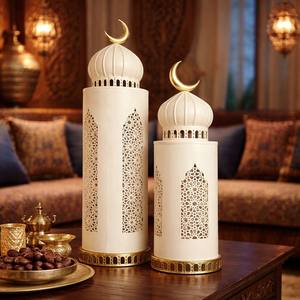 Wholesale Ramadan 2027 Iron Handmade Crescent Moon Candle <b>Lanterns</b> for Christmas Easter Birthday Home Decoration - Product Image 6