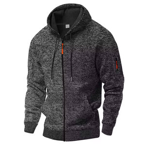 Veste à capuche zippée en molleton épais 100 % coton pour homme, multi-poches, anti-boulochage, idéale pour le sport et l'automne – Vente en gros - Product Image 6