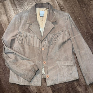 Chaqueta de cuero de gamuza con flecos para hombre y mujer, acabado suave de primera calidad, estilo occidental, venta al por mayor OEM - Product Image 1