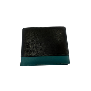 Cartera de Cuero Vacuno Negro y Petróleo WI 097 - Artesanía Premium, Acabado Duradero, Diseño Práctico para Uso Diario - Product Image 1