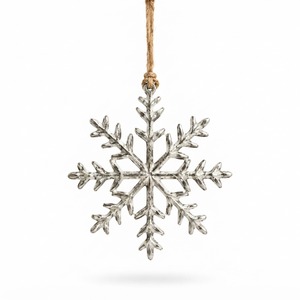 Metal <b>Snowflake</b> Hanging Ornament Traditional Christmas <b>Decor</b> - Product Image 1