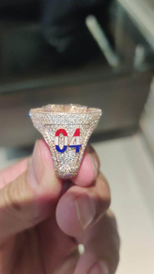 Moissanite Initial <b>Ring</b> Iced Out Luxury Hip Hop Statement Jewelry Custom <b>Mens</b> Fashion <b>Ring</b> - Product Image 3