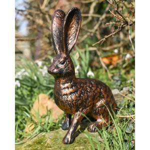 Statue de lièvre en bronze aux grandes oreilles, sculpture de lapine rustique faite à la main, à poser au sol, prix d'usine, fournitures de décoration de jardin - Product Image 4