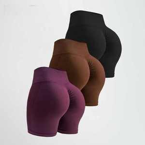 Shorts Deportivos Premium para Mujer, 80% Nailon, Cintura Alta, Sin Costuras, Efecto Push-Up, para Yoga, Running, Fitness, con Logotipo Personalizado, Proveedor Mayorista - Product Image 3