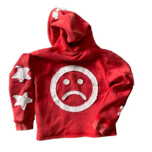 Sudaderas con Capucha Bordadas para Hombre, Diseño de Estrellas con Parches Desgastados, Corte Regular Premium, Felpa de Poliéster/Algodón, Invierno - Product Image 3
