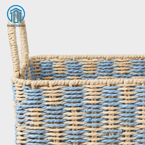 Cesta de Papel Tejida a Mano con Asas, Organizador de Almacenamiento, Cesta Decorativa para Niños, Guardería y Hogar, Venta al por Mayor de Fábrica - Product Image 2