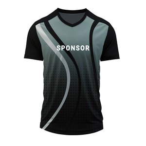 Maillot de volley-ball personnalisé à sublimation, motif incurvé noir et gris, en tissu polyester, pour équipe sportive – Vente chaude - Product Image 1