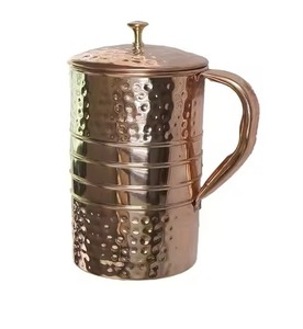 Modern Design Copper <b>Water</b> Pitcher Pure Copper Jug Handmade Drinking <b>Container</b> Traditional Tableware - Product Image 2