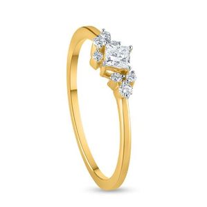 Anillos de Joyería de Moda de Oro Amarillo de 14K con Diamantes Cultivados en Laboratorio con Corte Princesa y Redondo, Certificados por IGI, para Mujeres, para Bodas - Product Image 3