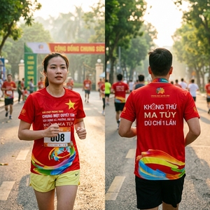 เสื้อวิ่งระบายอากาศสำหรับทีมงาน แห้งเร็ว เหมาะสำหรับงานมาราธอน เสื้อผ้ากีฬาคุณภาพพรีเมียม - Product Image 5