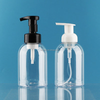Bouteille moussante transparente en plastique ronde vide 500ml mousse nettoyante personnalisée désinfectant pour les mains en plastique grande pompe bouteille en mousse PET