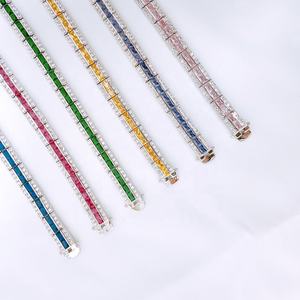 Pulsera CZ verde de joyería de fiesta nupcial clásica para mujer - Product Image 3