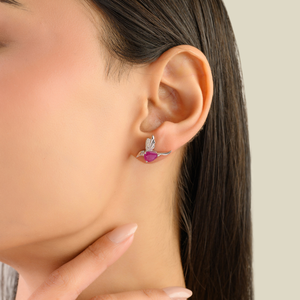 Wholesale 925 Sterling <b>Silver</b> 100% Authentic Ruby & Diamond Hummingbird <b>Stud</b> Earrings For Women Fine Jewelry - Product Image 2