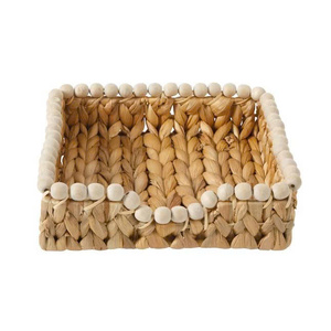 Porta Servilletas de Jacinto de Agua Tejido con Cuentas de Madera, Anillos para Servilletas Hechos a Mano de Primera Calidad para Uso en la Cocina - Product Image 2