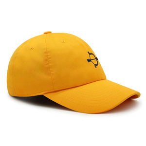Casquette de baseball jaune à 6 panneaux avec logo arc et flèche brodé, unisexe, réglable, décontractée, en sergé de coton pour adulte - Product Image 4