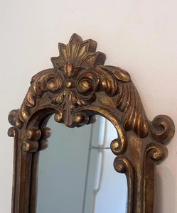 Large Vintage Italian Rococo or Baroque Style Gold Oval Wall Mirror - Product Image 3