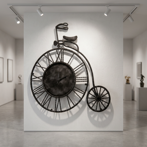 Marco Redondo de Hierro Antiguo para Reloj de Pared con Números Romanos Impresos con UV, Acabado en Níquel Negro, Pieza de Arte Decorativa para el Hogar - Product Image 3