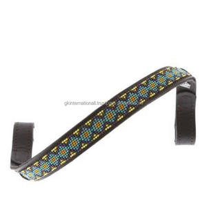 Cuentas multicolores personalizadas decorativas de cuero recto, banda para la frente de caballo en todos los tamaños personalizados, formas y colores - Product Image 6