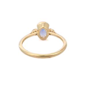 14K Gold Tanzanite and Diamond Promise Ring VVS1 Clarity IGI Certified - Product Image 4