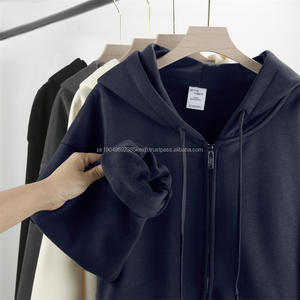 420g francés Terry Metal cremallera Sudadera con capucha cárdigan peso pesado Super suave Silver Fox Fleece chaqueta con capucha Full Zip Up Hoodie - Product Image 2