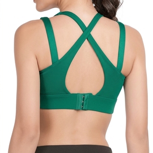 Sujetador deportivo personalizado para mujer con espalda cruzada, acolchado, soporte medio, para yoga, pilates, gimnasio, entrenamiento, fabricante de ropa deportiva. - Product Image 3