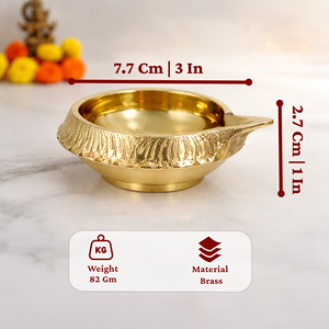 Traditional Brass Diya <b>Oil</b> <b>Lamp</b> Round Engraved Design for Diwali Puja Home Temple Decor Akhand Jyoti Tabletop Use - Product Image 2