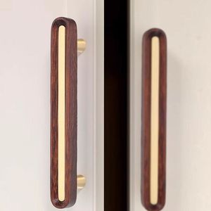 Natural <b>Walnut</b> and Beech Handle Cupboard Wardrobe <b>Drawer</b> Pulls Cabinets Kitchen <b>Drawer</b> Knob - Product Image 2