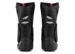 Botas de moto SMX-Plus SMX-6 hasta el tobillo, negras y rojas, parte superior de cuero genuino, forro de malla, suela de goma, cierre de cremallera, transpirables, impermeables, para todo tipo de clima. - Product Image 2