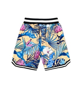 Custom Casual Floral All Over Print Sublimation Wholesale Double <b>Layered</b> Polyester Mesh Basketball Shorts for Men - Product Image 6