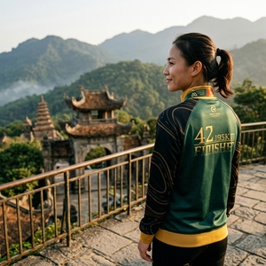 T-shirt de course personnalisé pour le sport, matière 95% coton 5% élasthanne, vente en gros, fabrication au Vietnam - Product Image 4