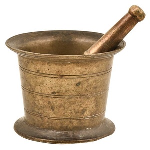Mortero y pilón de latón de alta calidad con acabado pulido para moler café y especias manualmente, utensilios de cocina, metal, Imam Dasta - Product Image 1