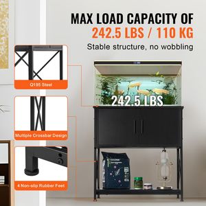 Supporto per Acquario in Acciaio e MDF da 29 Galloni (28,7 x 16,5 x 30) con Capacità di Carico di 242,5 Libbre, Adatto per Ufficio, per Vasche di Pesci e Tartarughe - Product Image 3