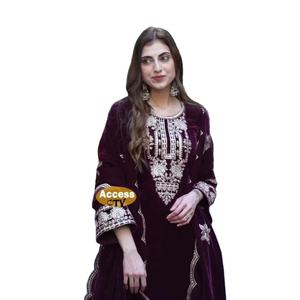 ชุดเดรสผ้าจอร์เจียต์ปักลายหลากสีสไตล์นักแสดงโทรทัศน์ ดีไซน์สวยงามทันสมัยแบบกึ่งสำเร็จรูป เหมาะสำหรับงานปาร์ตี้ - Product Image 1