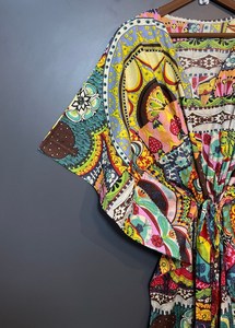 Nouvelle Robe de Nuit Femme Évasée Imprimé Animal en Coton Doux Indien, Longueur Genou, Style Kaftan, avec Dentelle, pour Plage ou Cadeau Demoiselle d'honneur - Product Image 2