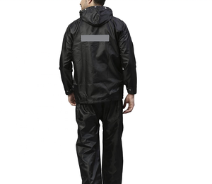 Men Winter Thermal Waterproof Reversible Front Rain Suit 2 Piece Set Lightweight <b>Packable</b> Raincoat Hood Casual Street Style - Product Image 3