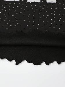 T-shirt oversize noir à motif lettres en strass, style streetwear, coupe ample, manches courtes, tissu épais, style luxe, pour hommes, OEM - Product Image 5