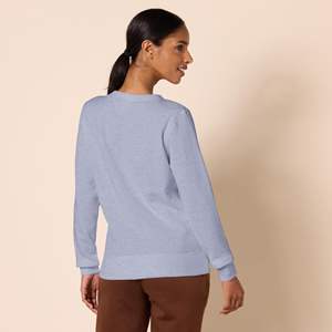 Sudaderas de Mujer High Street, 100% Algodón Felpa, Color Blanco Sólido, Ecológicas, Personalizables con Estampado en Relieve, Cuello Redondo, Manga Larga - Product Image 3