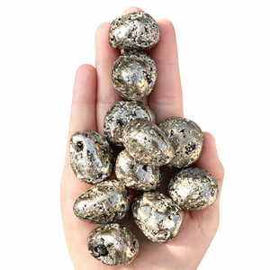 Piedras de Pirita Natural del Perú al por Mayor, Cristales Pulidos de Alto Brillo Dorado para Atraer Dinero y Prosperidad - Product Image 1