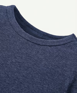 T-shirts en tricot à manches longues et col rond pour filles, couleur unie, vêtements décontractés, lot de 4, bleu sarcelle, gris, marine, beige, hauts de sport pour tous les jours, Bangladesh - Product Image 6