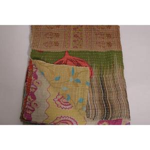 Handmade Kantha <b>Quilt</b> Vintage Floral Cotton Indian Boho Bedspread Reversible Blanket Eco-Friendly Washable All-Season Home Decor - Product Image 6