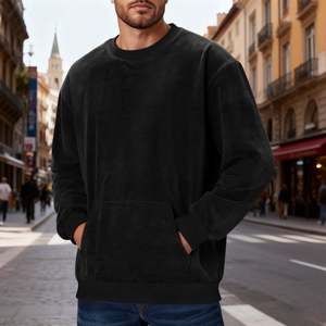 Sudadera de Manga Larga para Hombre, Estilo Vintage, Lavado Ácido, Personalizada OEM, de Gran Tamaño, con Bolsillo, para Deporte - Product Image 3