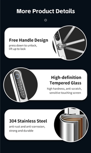 Serrure de porte coulissante intelligente numérique à empreintes digitales Euro Profile Tuya TTLock, ignifuge et étanche pour l'extérieur - Product Image 5