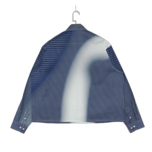 Chemises décontractées à manches longues pour hommes, 100 % coton, à rayures imprimées, à simple boutonnage, tendance et en promotion - Product Image 2